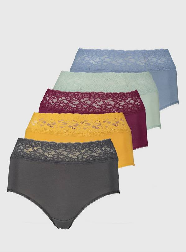 Full Comfort Lace Knickers 5 Pack - 10